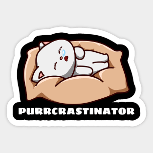 Purrcrastinator | Cute Procrastinator Pun Sticker